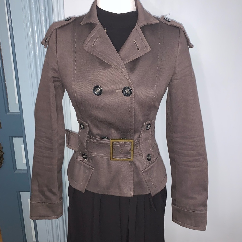 Benetton Brown Military Jacket Size 40/ US 4 - Picture 1 of 9